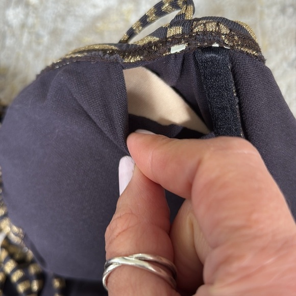 Nautical Metallic Gold Stripe Bikini Set - Picture 10 of 10